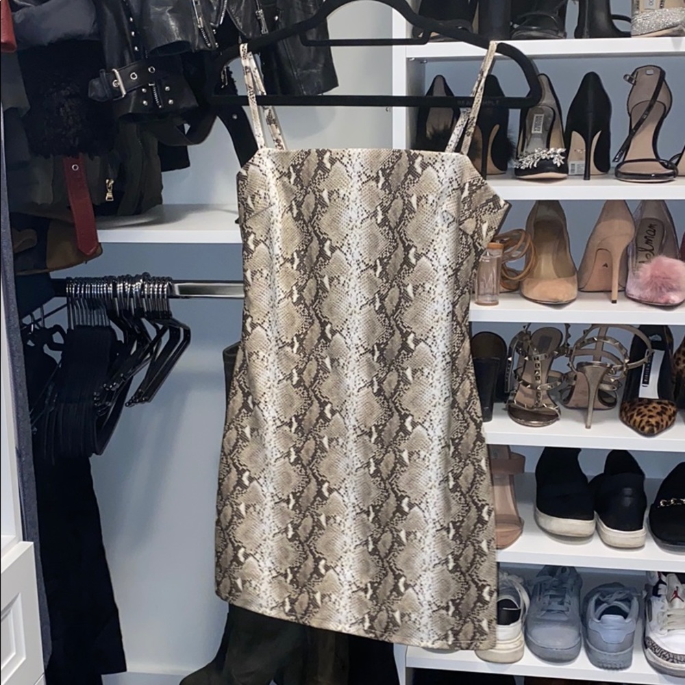 Tiger Mist Snake leather mini dress